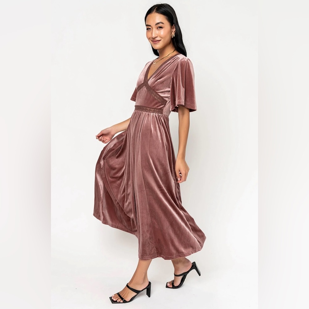 Velvet Midi Dress - Picture 2 of 4